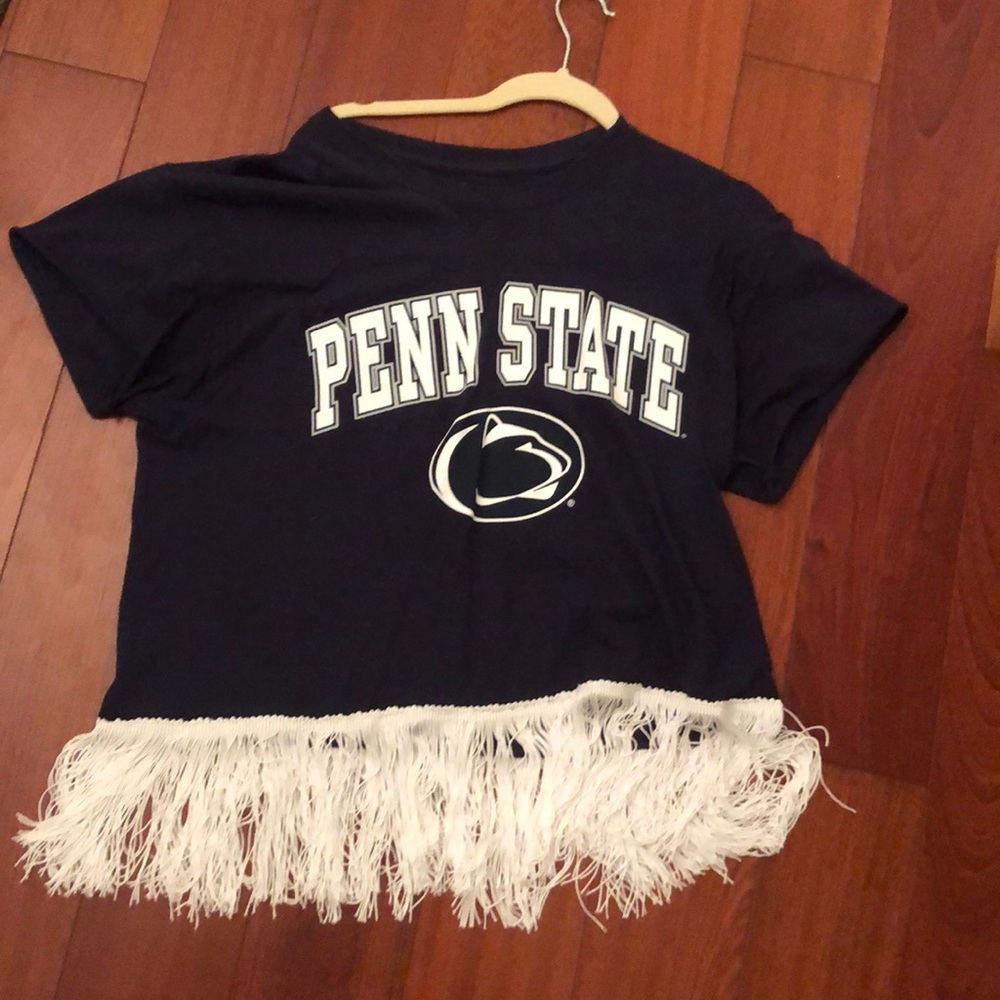 Penn state t shirt with fringes on bottom
